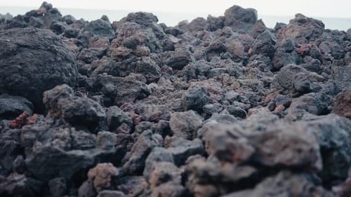 CloseUp of Volcanic Rocks in Natural Landscape