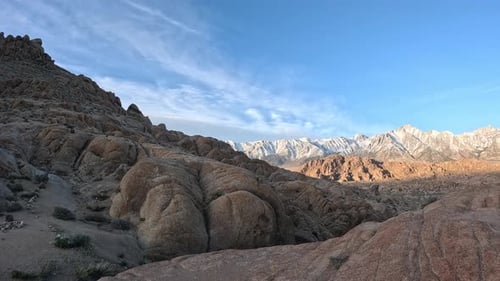 The unique geology and landscape of Alabama Hills, California - panorama