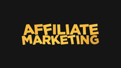 Affiliate Marketing 3D Text Alpha Channel