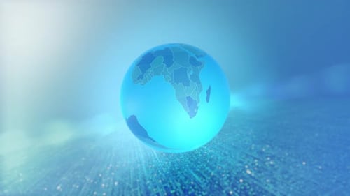 Animated Digital Globe with Highlighted World Map Region