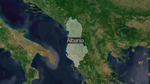 Albania Country Map Reveal Animation