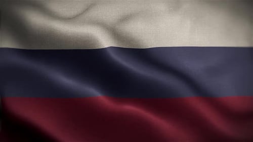 Realistic Russian Flag Waving Loop Background