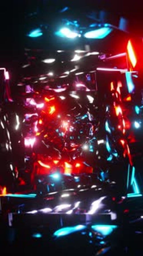 Hyperspeed Through Electric Dreams. Vertical looped animation