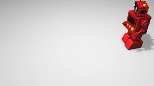 Red Geometric Robot Intro Animation