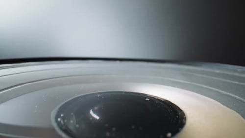 Dynamic Diaphragm Rises and Falls Creating Sound Waves