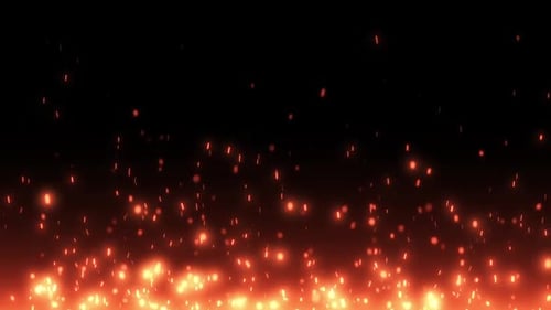 HD Fire Sparks Rising from Bottom | Cinematic Particle Loop with red Rising Sparks VFX