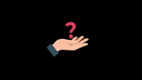 Question and Answer, Problem and Solution, Hand with Question Mark Animation Video - Transparent