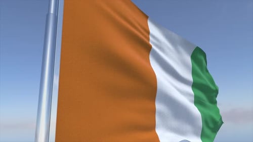 Realistic National Flag Waving on a Clear Sky