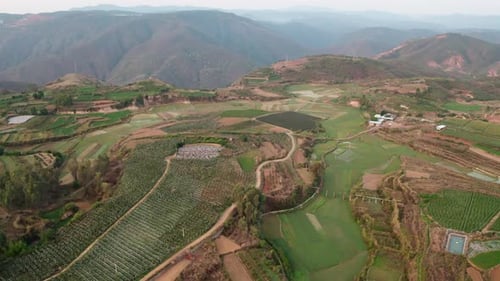 Land and fields in Yunnan, China