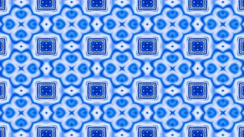 Abstrakter Kaleidoskop-Bewegungsmandalablumen auf glänzendem Hintergrund
