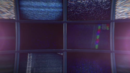Static Glitch Grid TV Screen Logo Reveal