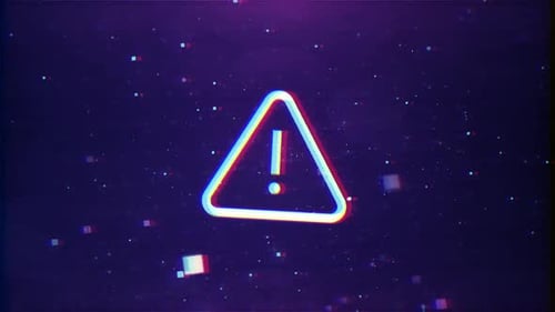 Warning Icon On Circuit Tech Background