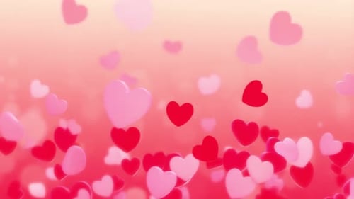 Gentle Floating Hearts Romantic Background Animation