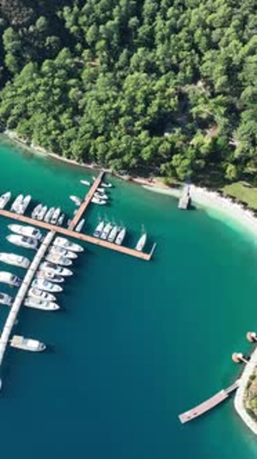 Aerial view of seaside summer destination