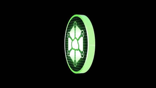 Futuristic Glowing Cloud Network Icon Loop Animation