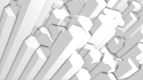 Slow Geometric White 3d Hexagon Background