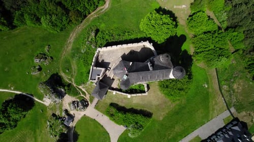 Aerial View of a Beautiful Historic Castle