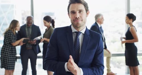 Smile, crossed arms and portrait of businessman in the office for leadership or management