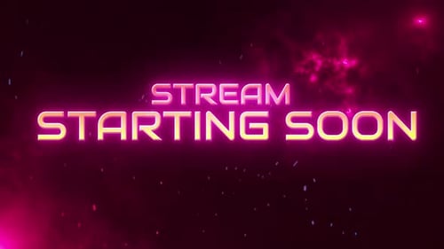 Glitch animation with "Stream starting soon" text. Featuring a futuristic. Perfect for gaming.