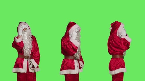 Père Noël avec maux de tête douloureux