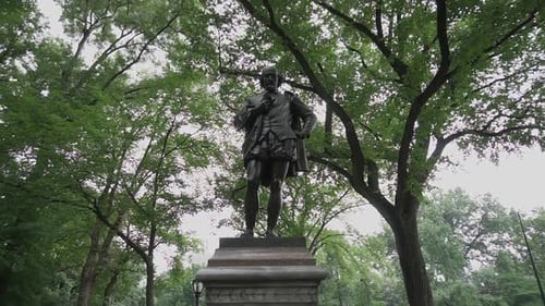 This was taken at a higher frame rate and has been converted to a slow motion video clip. Statue at