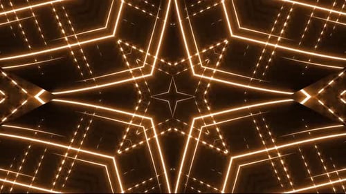 Laço de fundo de movimento abstrato de túnel de luz dourada dinâmico