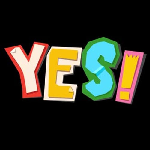 Colorful Bouncy Paper Cutout 'Yes' Text Animation