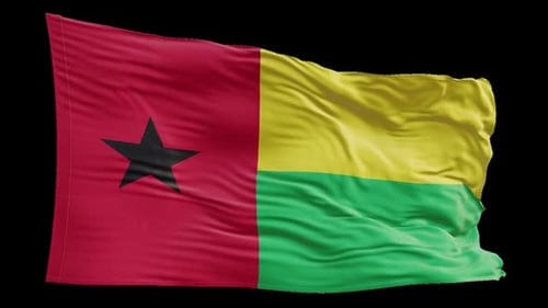 Realistic Waving Guinea-Bissau Flag Loop