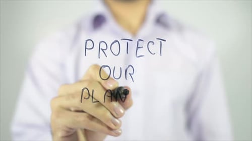 Writing Protect Our Planet Message