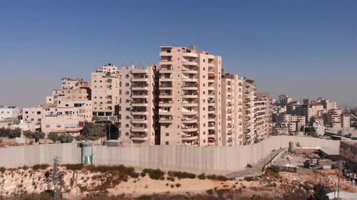 East Jerusalem Palestinian Refugge camp Surrounded By security Concerete Wall