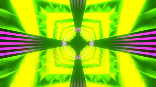 Green And Pink Neon Endless Arrow Tunnel Background Vj Loop In 4K