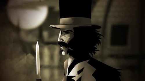 jack the ripper with knife in foggy street