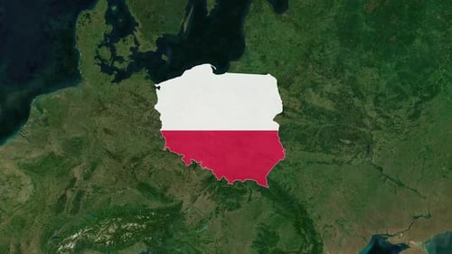 Global Map Zoom to Poland Flag Reveal Animation
