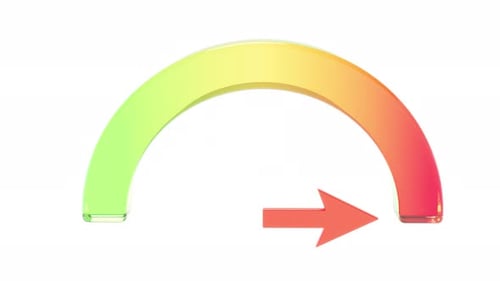 Animated 3D Gauge Meter with Moving Indicator Arrow