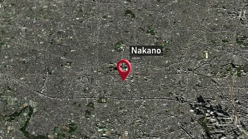 Nakano City Zoom (Japan) from Space to Earth