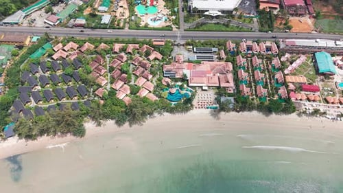 Coastal Resort and Turquoise Ocean Meeting Sandy Beach