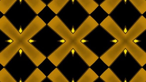 Seamless Golden Geometric Kaleidoscope Pattern Loop