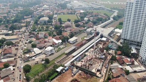 Jakarta Interchanges Railway Station from Drone View