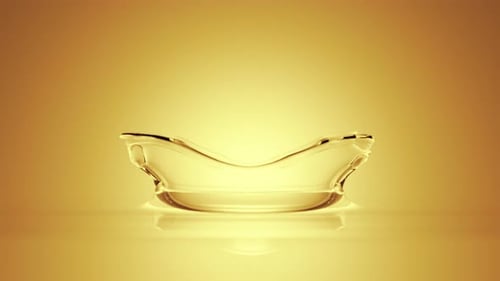 Golden Liquid Drop Impact Splash Animation