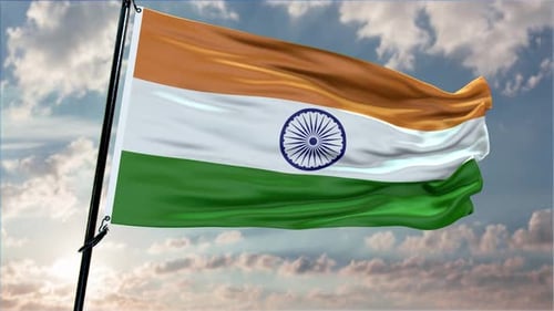 India Flag Background Realistic Waving In The Wind 4K