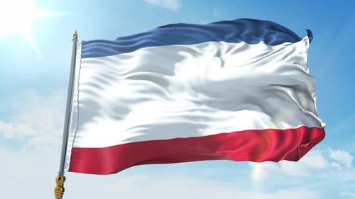 Blue White Red Flag Waving Seamless Loop