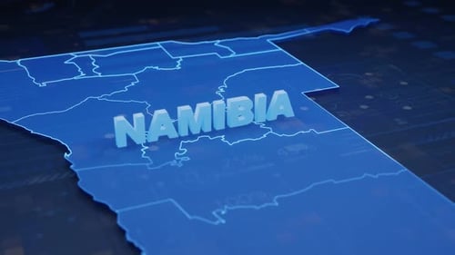 Futuristischer digitaler Hintergrund der Namibia-Karte