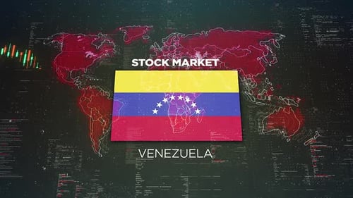 Venezuela Stock Market Chart Background With Flag