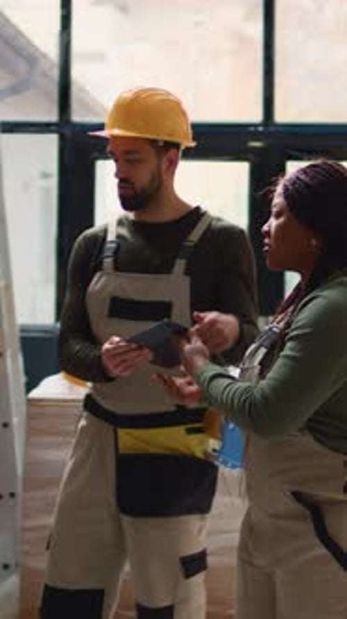 Vertical Video Chief Officer Preparing Warehouse Orders