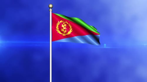 Eritrea National Flag Waving Loop Animation