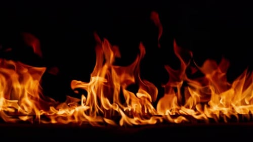 Dynamic Orange Flames on a Black Background