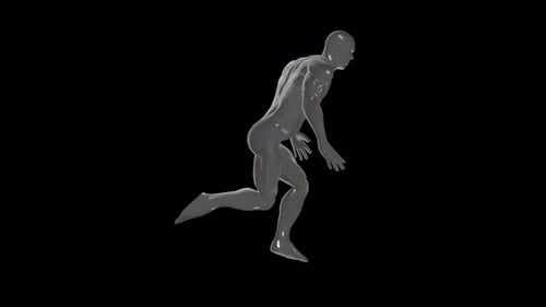 3D model of a running male human