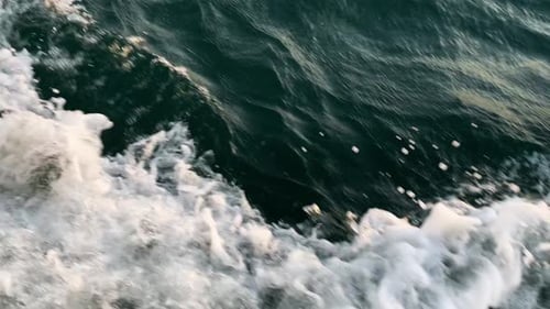 Wake On The Side Of A Speed Boat - close up