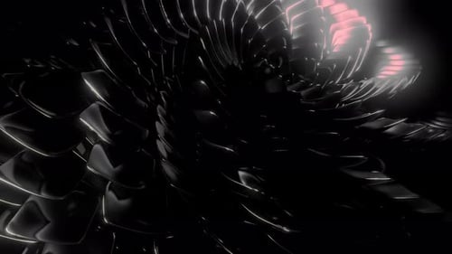 Abstract mechanism with many rows of metal petals