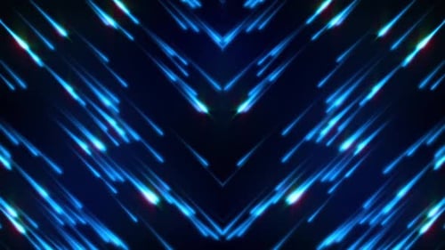 Dynamische blaue Lichtstreifen rasen über dunklen Hintergrund